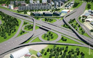 Рисунок. 3D-модель обновленной развязки на пересечении Можайского шоссе и МКАД