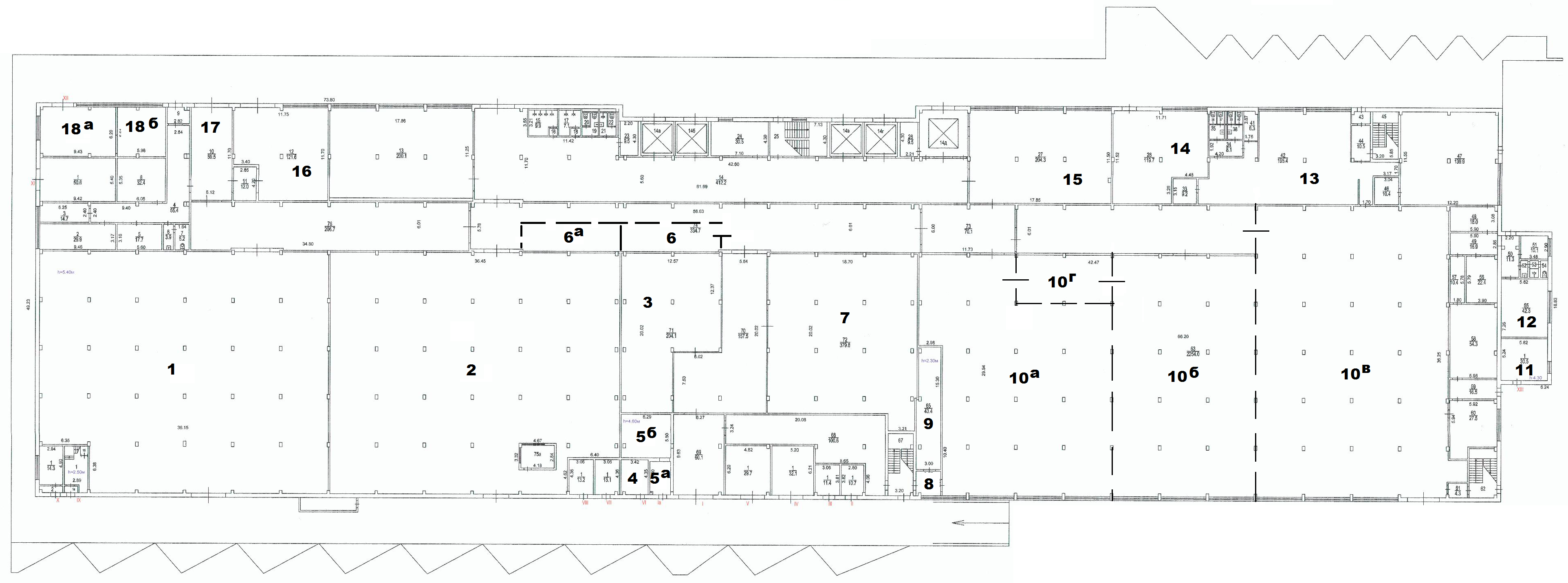 Поэтажный план – складской комплекс на улице Рябиновая, дом 65, строение 2
